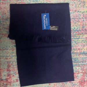 NWT Navy Blue Scarf with Fringe